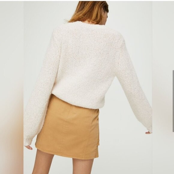 Aritzia Sunday Best Whitney Ruffled Mini Skirt Cotton Size tan 2 twill casual - Picture 2 of 9